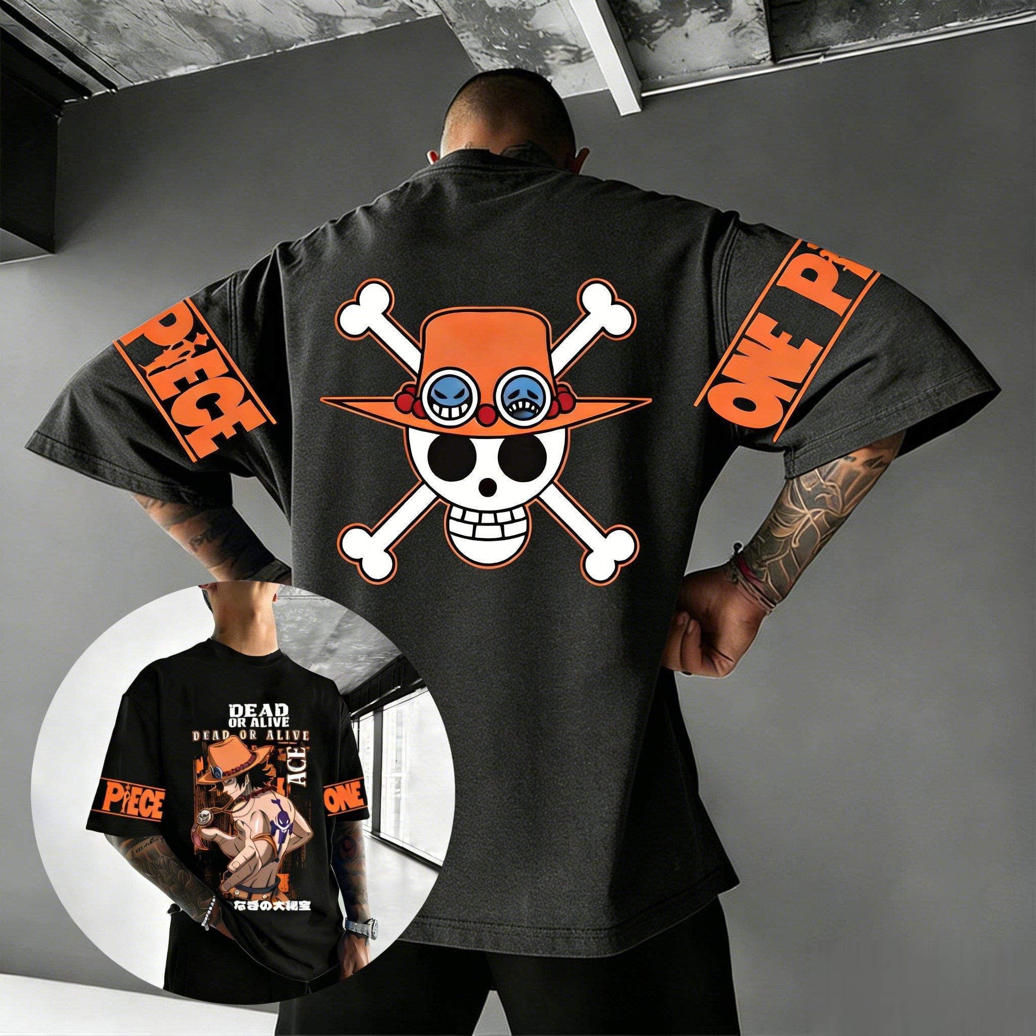 Men Shoes Japan - Koszulka One Piece Ace Anime Męska