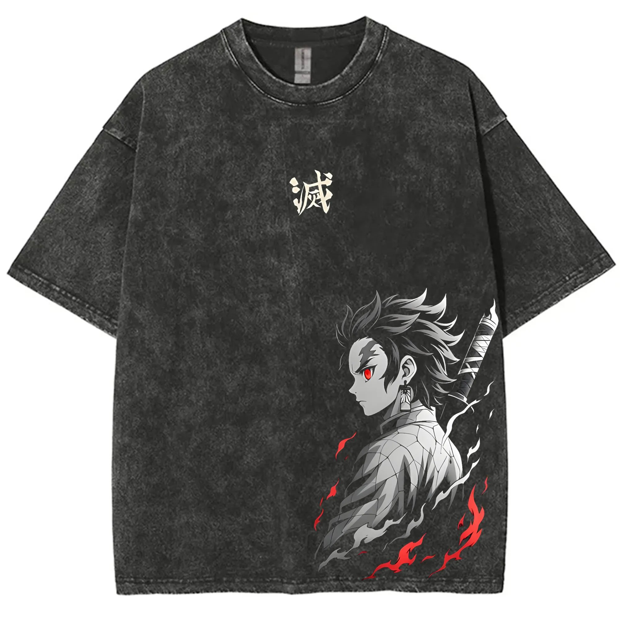 Men Shoes Japan - Koszulka streetwear Demon Slayer vintage z
