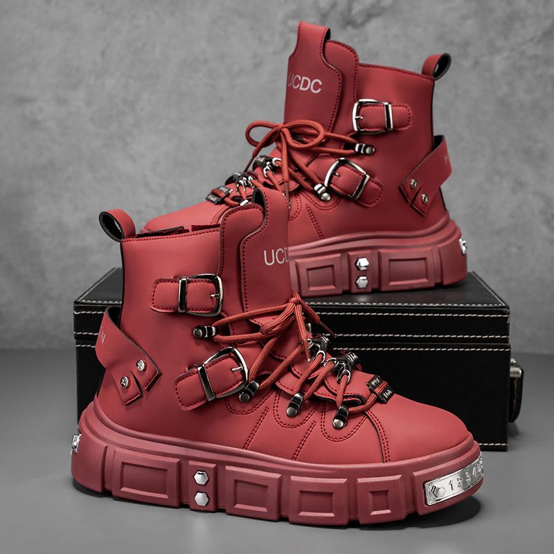 Men Shoes Red - Oryginalne buty męskie w stylu punk,