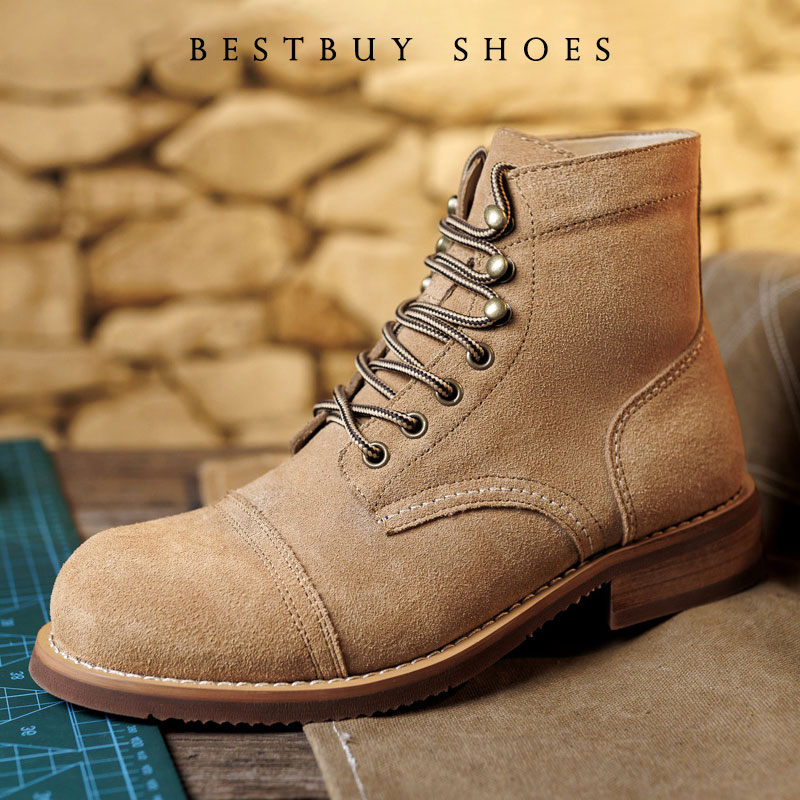 Men Shoes Red - Męskie buty motocyklowe w stylu vintage,