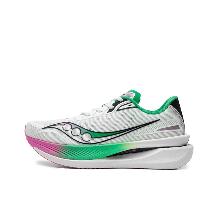 Men'S Shoes Green And White - Saucony IDLING Cruise Lekkie, amortyzujące, antypoślizgowe,