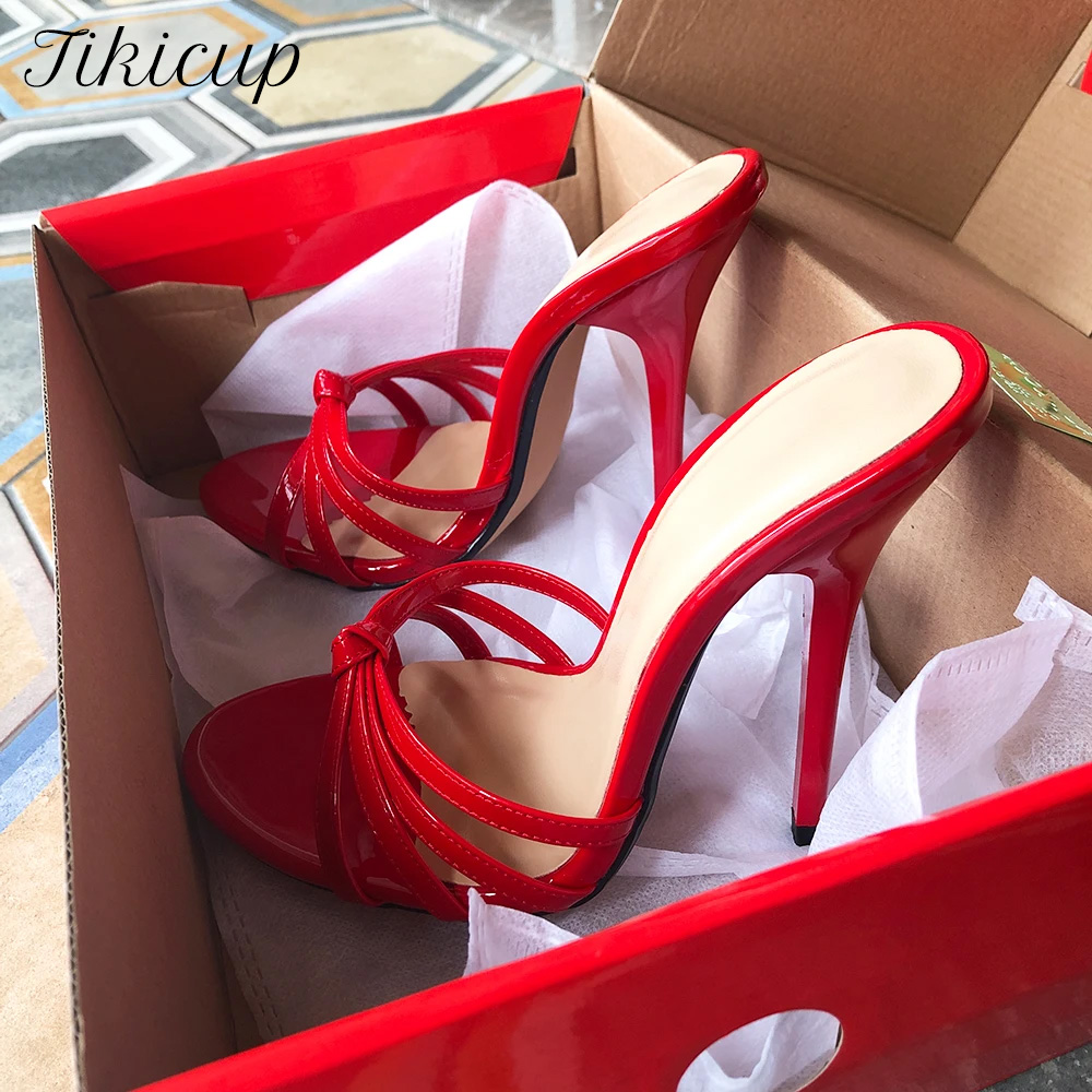 Men Shoes Red - Tikicup Seksowne Klapki na Ekstremalnie Wysokim