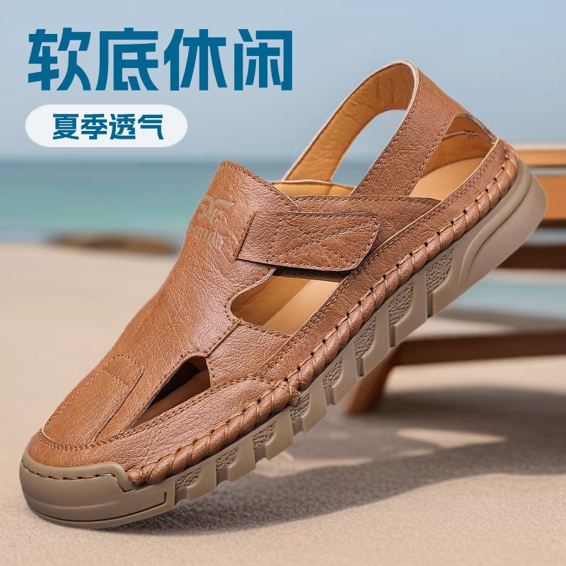 Men Shoes Velcro - Męskie ażurowe buty letnie, nowe, ręcznie
