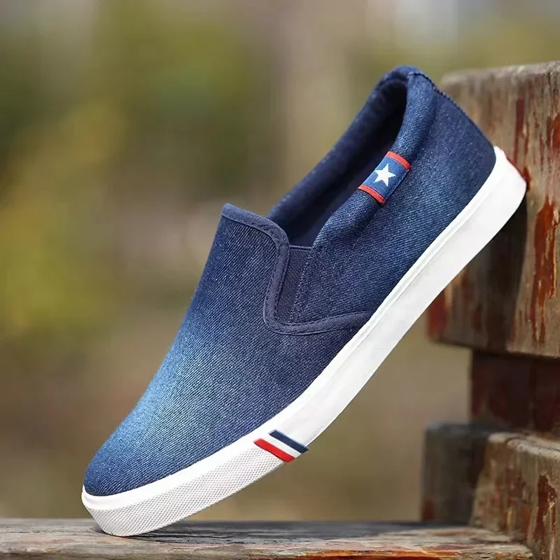 Men Shoes Vans - Denim męskie tenisówki wsuwane trampki męskie