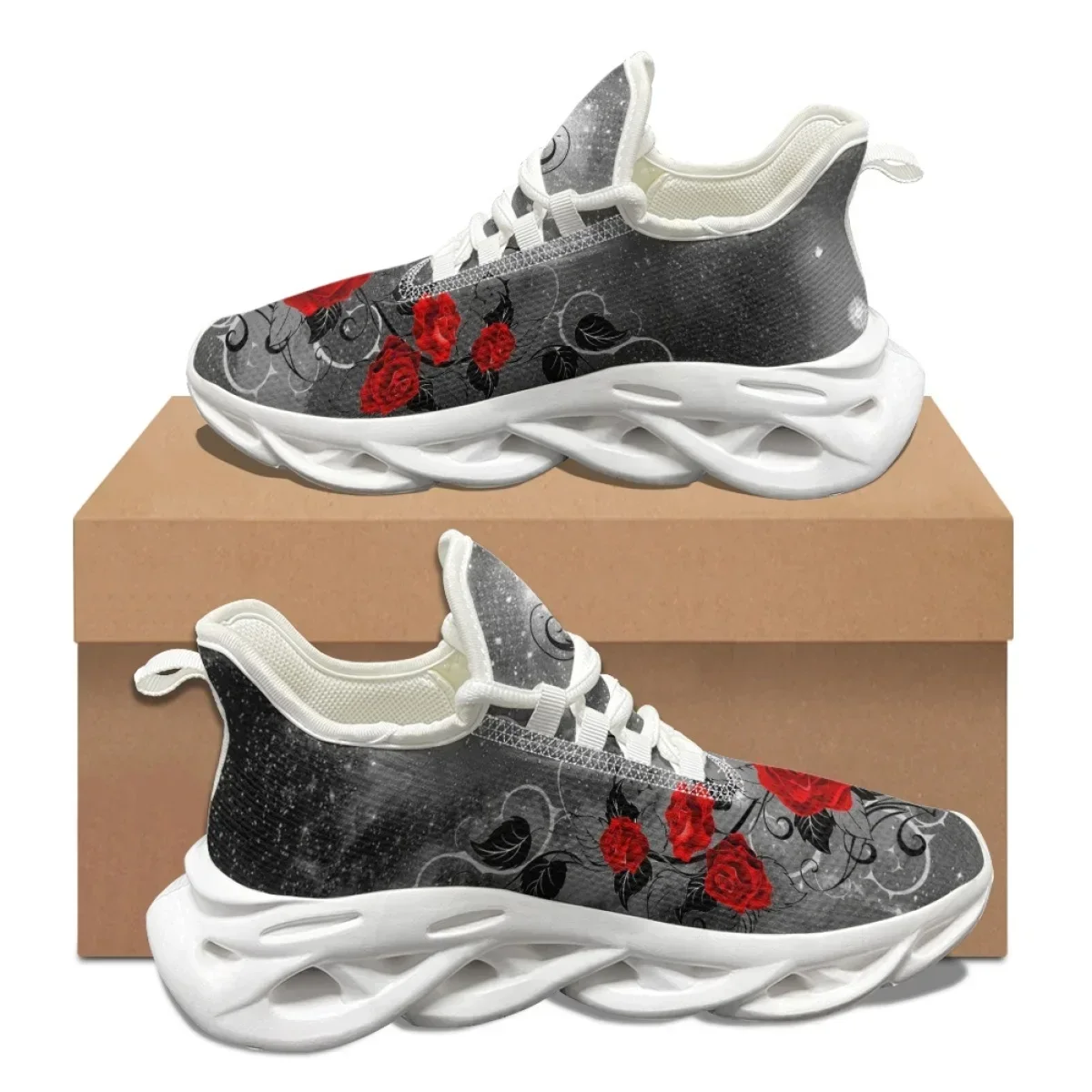 Men Shoes Red - Prezent na Walentynki Damskie sneakersy z