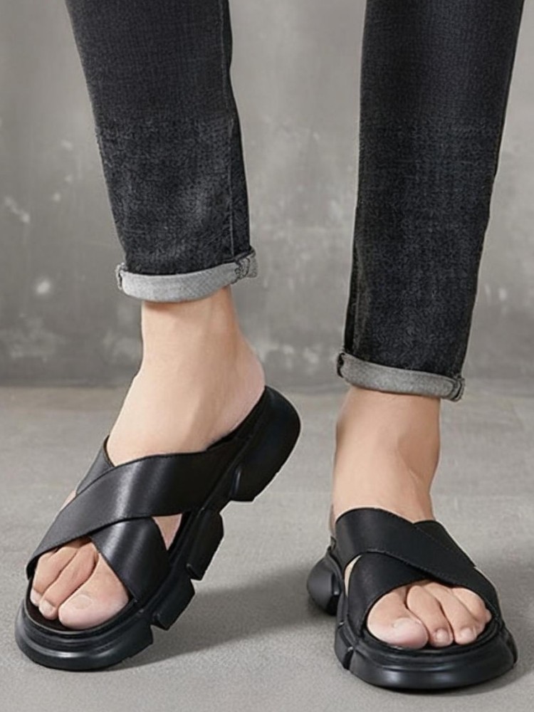 Modne męskie klapki na platfor – Men Shoes Size Chart recenzja i cena