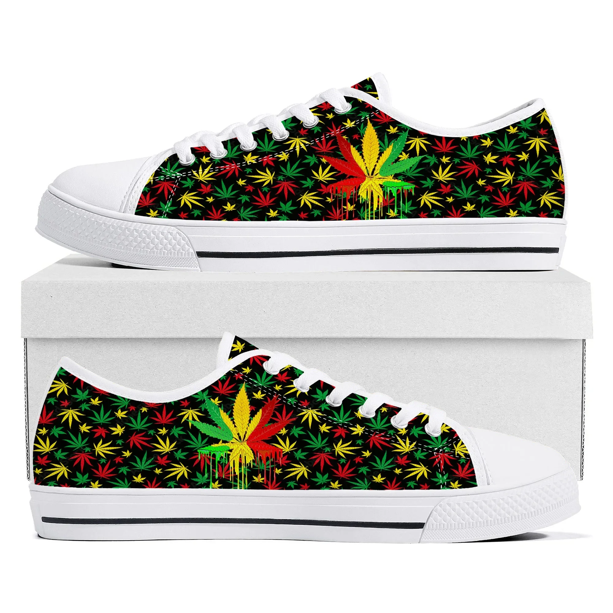 Liść Marihuany Rasta Czerwony  – Men Shoes Red recenzja i cena