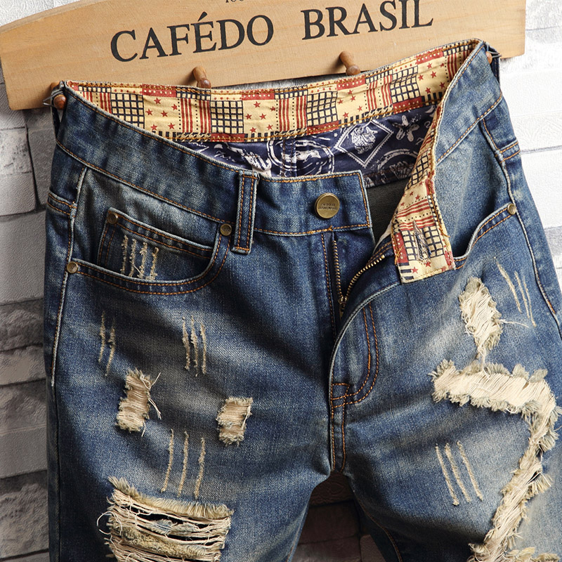 Podarte dżinsowe szorty hip-ho – Men'S Shoes With Jeans recenzja i cena