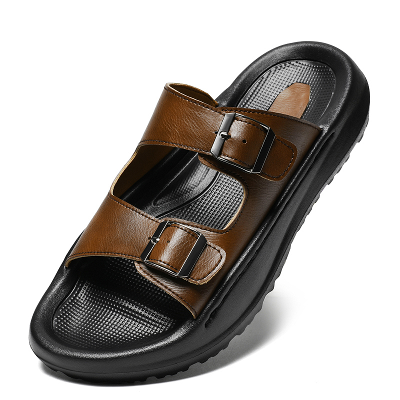 Męskie sandały wsuwane skórzan – Men Shoes Velcro recenzja i cena