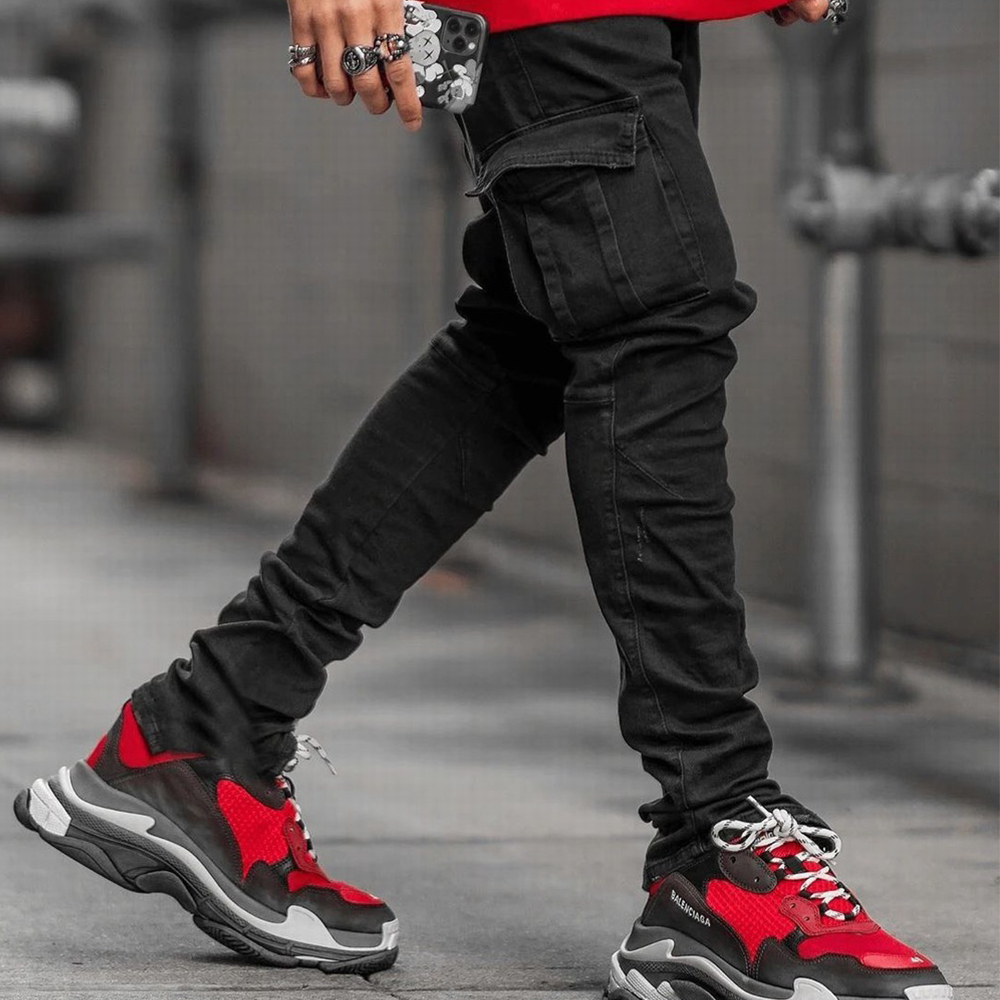 Street Elastic Jeans Men Denim – Men'S Shoes With Jeans recenzja i cena