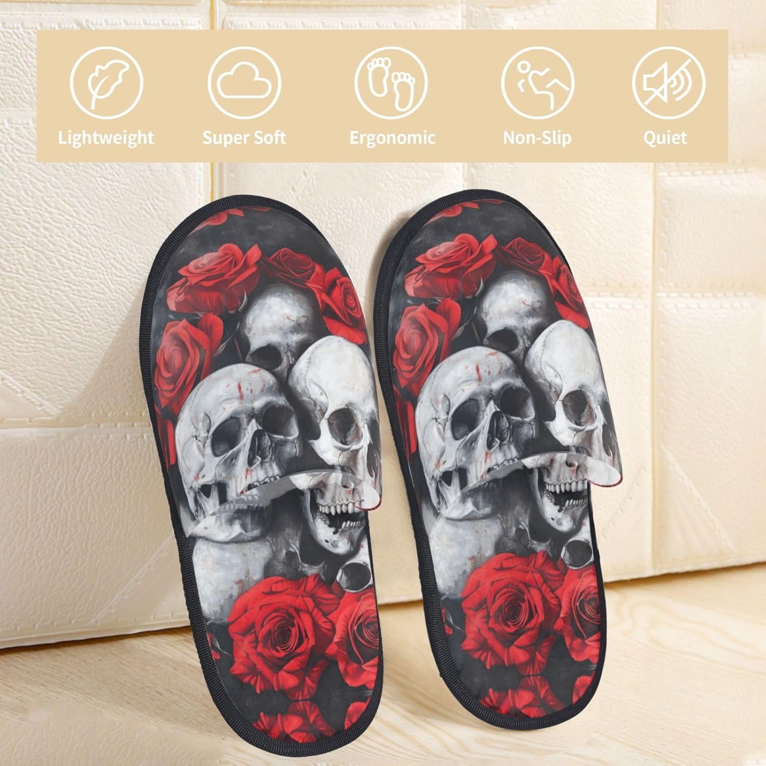 Kapcie z nadrukiem czaszki i c – Men Shoes Red recenzja i cena