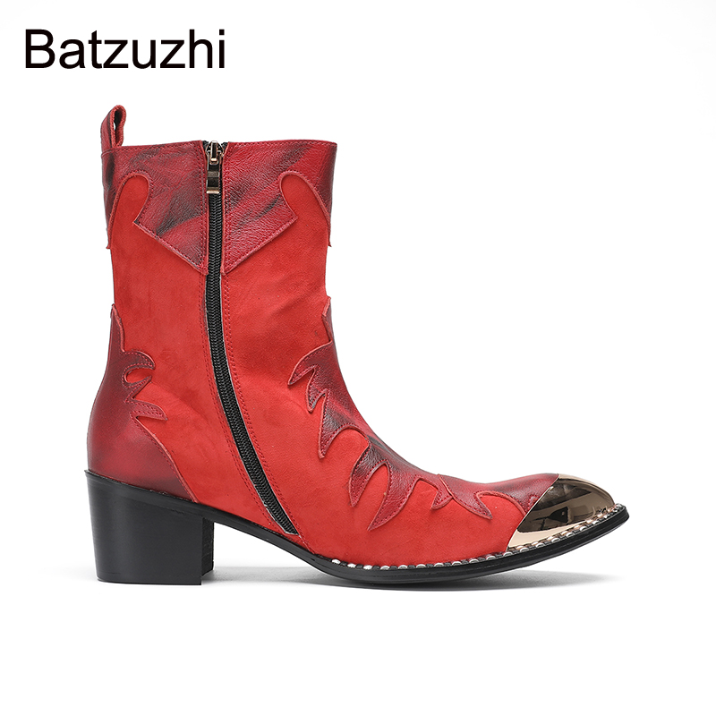 Batzuzhi 6,5 cm Wysokie Obcasy – Men Shoes Red recenzja i cena