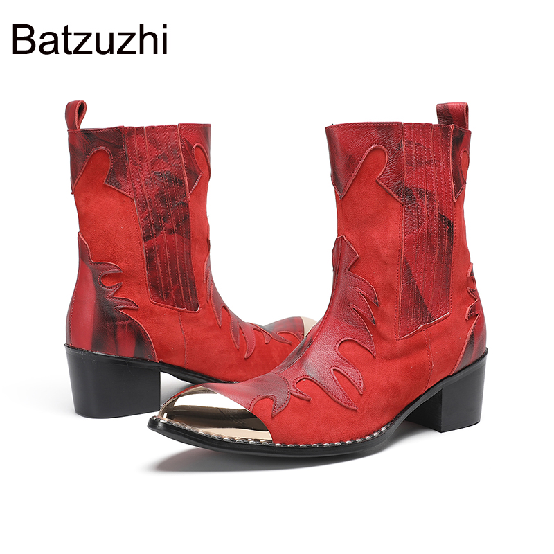 Batzuzhi 6,5 cm Wysokie Obcasy – Men Shoes Red recenzja i cena