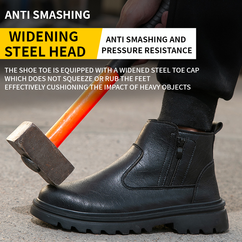 Brązowe skórzane buty męskie z – Work Boot Steel Toe recenzja i cena