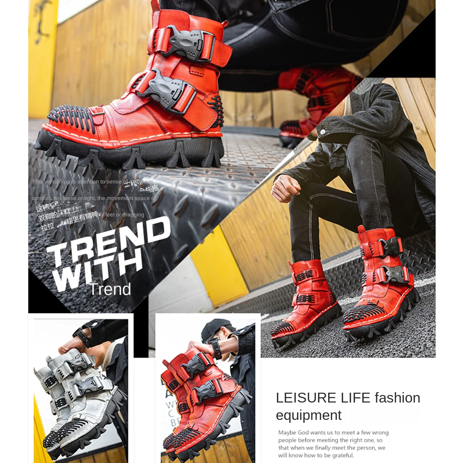 Męskie buty motocyklowe z praw – Men Shoes Red recenzja i cena