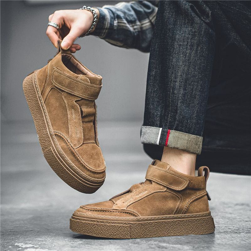 Modne buty na platformie z rze – Men Shoes Velcro recenzja i cena